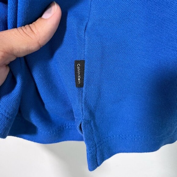 Calvin Klein Men’s XL Pima Cotton Polo Shirt in Royal Blue - Classic Fit - Picture 4 of 13